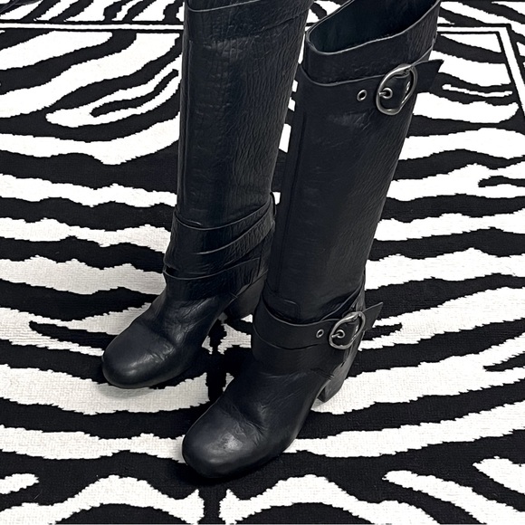 Lucky Brand Candice Tall Leather Black Boots Size 7 - Picture 7 of 16